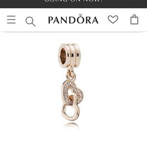 Charming Rose Gold interlocking hearts charm